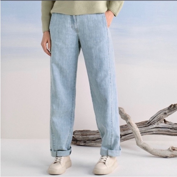 Poetry Denim - POETRY Indigo Dyed Pale Denim High Waisted Hemp Organic Cotton Jeans Trousers 8